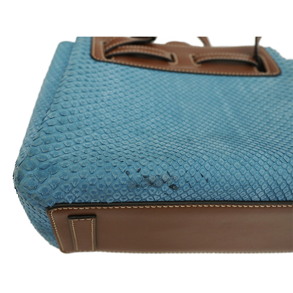 Loewe Lazo Mini Python 2way Hand Shoulder Bag Lig… - image 6